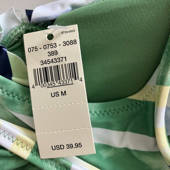 Aerie ruffle scoop bikini top size M printed striped MEDIUM NWT - Picture 6 of 8